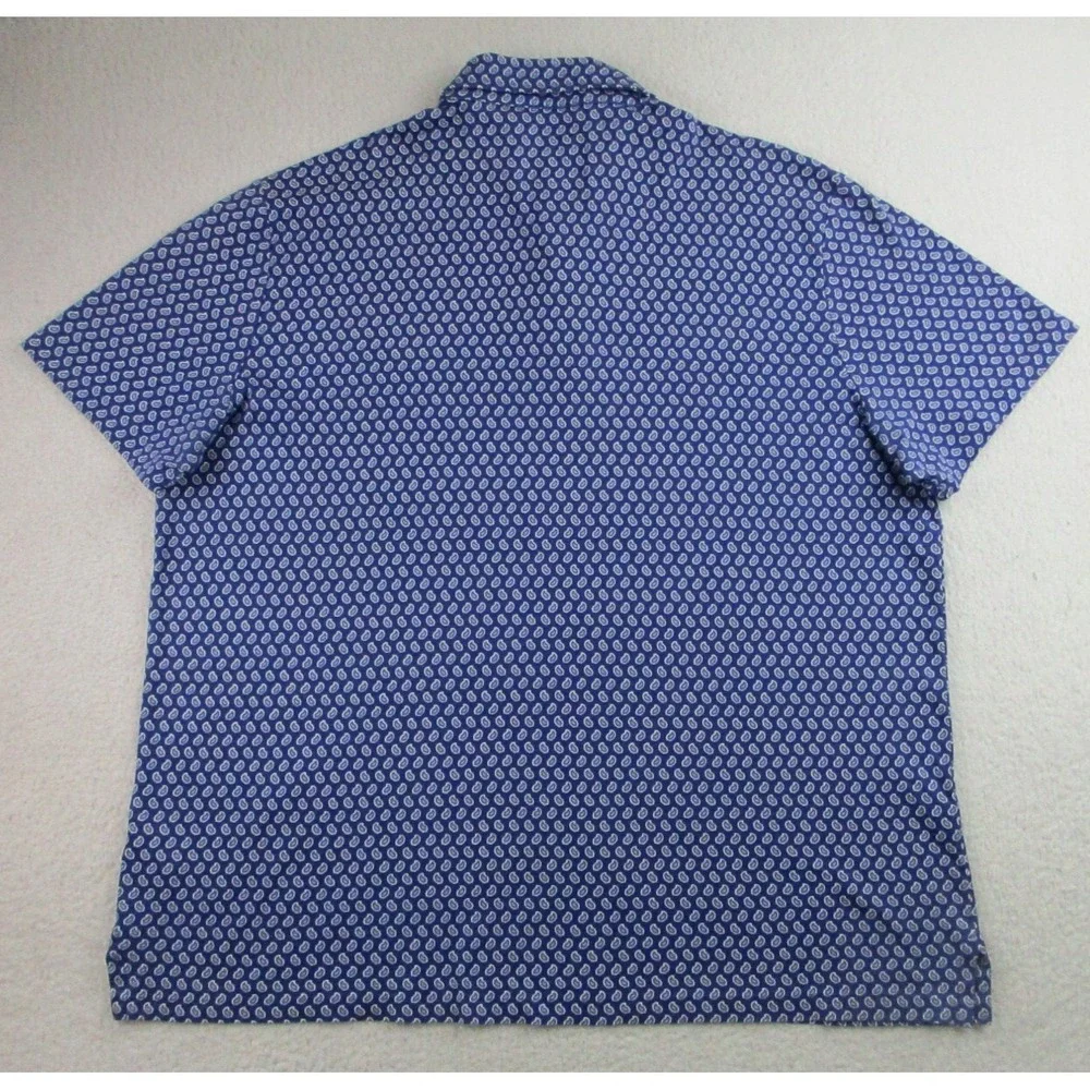 Polo‎ Ralph Lauren Shirt Mens Size XL TG Blue Geometric Classic Fit Cotton Golf